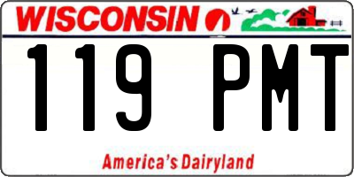 WI license plate 119PMT