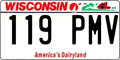WI license plate 119PMV