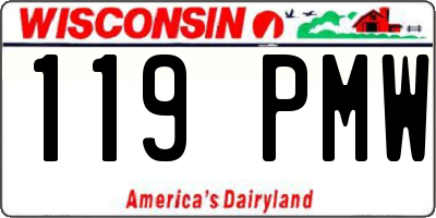 WI license plate 119PMW