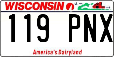 WI license plate 119PNX