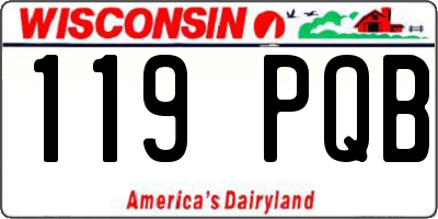 WI license plate 119PQB