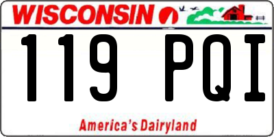 WI license plate 119PQI