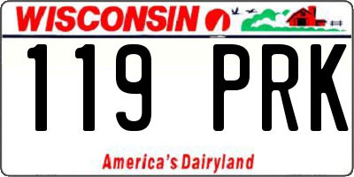 WI license plate 119PRK