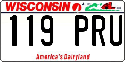 WI license plate 119PRU