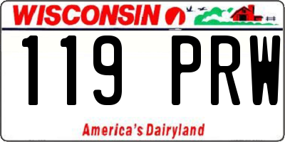 WI license plate 119PRW