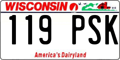 WI license plate 119PSK