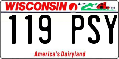 WI license plate 119PSY