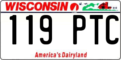 WI license plate 119PTC