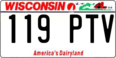 WI license plate 119PTV