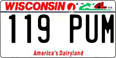 WI license plate 119PUM