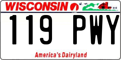 WI license plate 119PWY