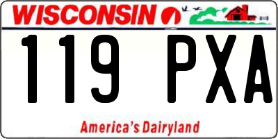 WI license plate 119PXA
