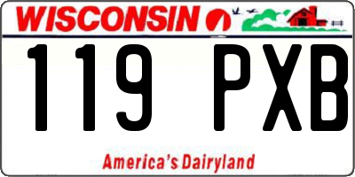 WI license plate 119PXB