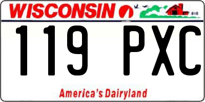 WI license plate 119PXC
