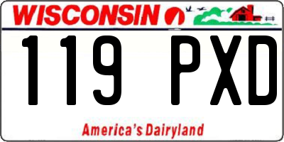 WI license plate 119PXD