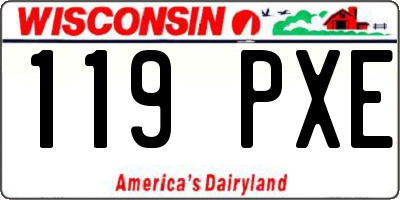 WI license plate 119PXE