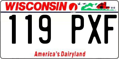WI license plate 119PXF