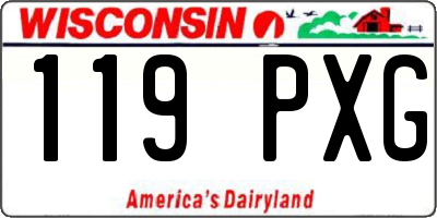 WI license plate 119PXG