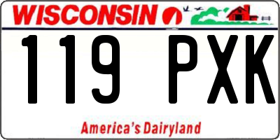 WI license plate 119PXK
