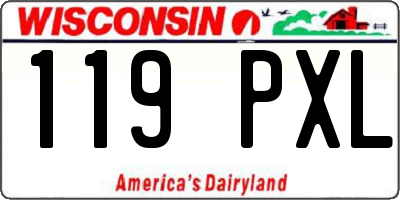 WI license plate 119PXL