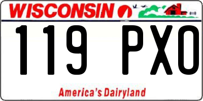 WI license plate 119PXO