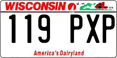 WI license plate 119PXP