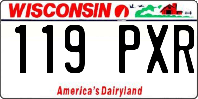 WI license plate 119PXR