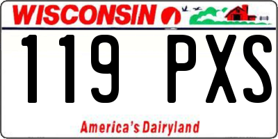 WI license plate 119PXS