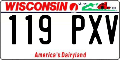 WI license plate 119PXV