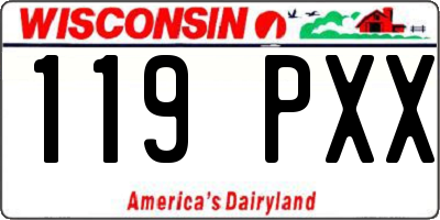 WI license plate 119PXX