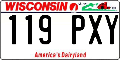 WI license plate 119PXY