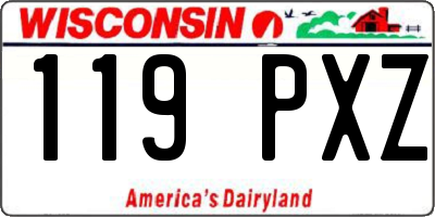 WI license plate 119PXZ
