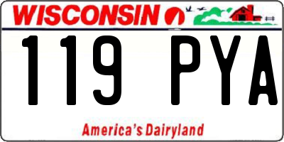 WI license plate 119PYA