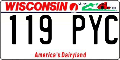 WI license plate 119PYC