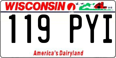 WI license plate 119PYI