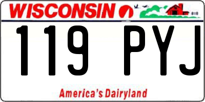 WI license plate 119PYJ