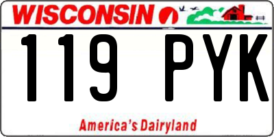 WI license plate 119PYK