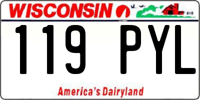 WI license plate 119PYL