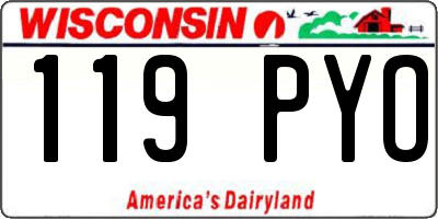 WI license plate 119PYO