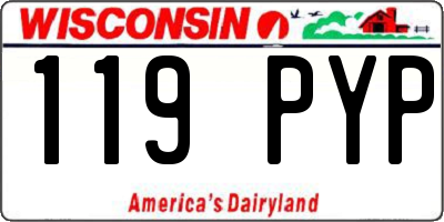 WI license plate 119PYP