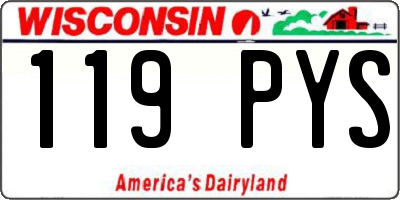 WI license plate 119PYS
