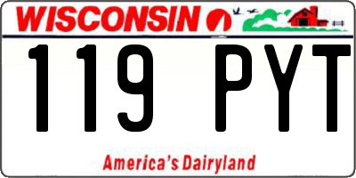 WI license plate 119PYT