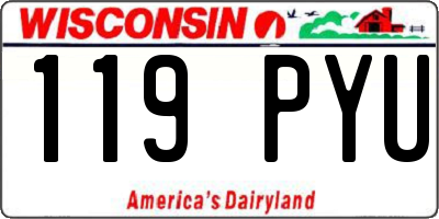 WI license plate 119PYU