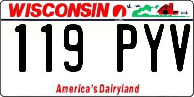 WI license plate 119PYV