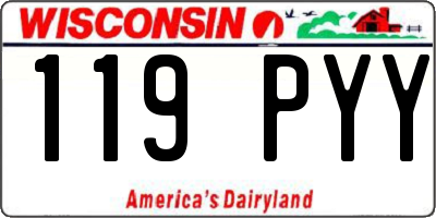 WI license plate 119PYY