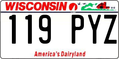 WI license plate 119PYZ