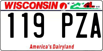 WI license plate 119PZA