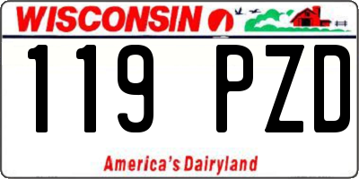 WI license plate 119PZD