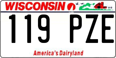 WI license plate 119PZE