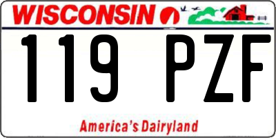 WI license plate 119PZF